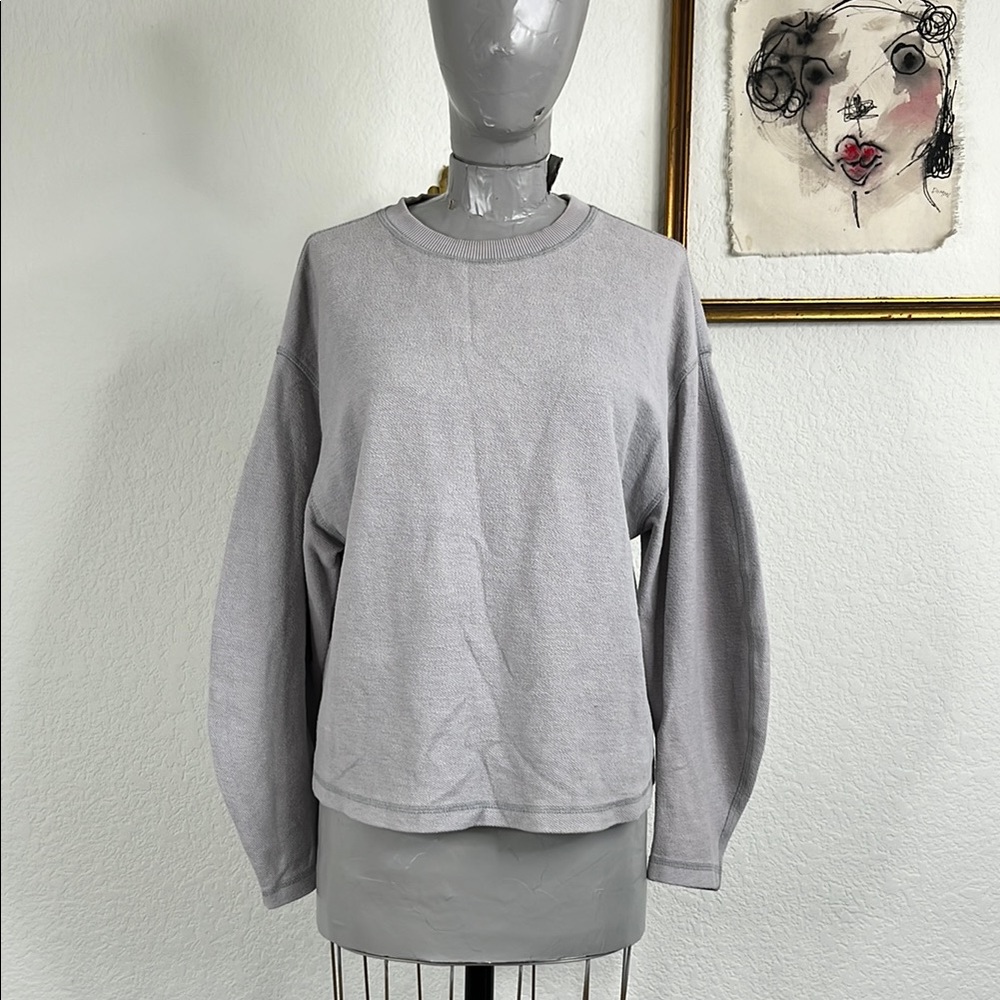 SoldoutNYC Barrel Sleeve Top Organic Cotton Long Sleeve Sweatshirt Top